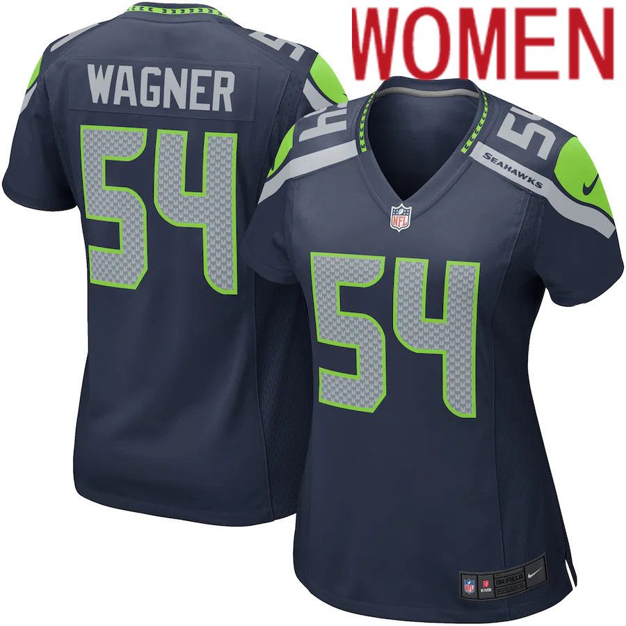 Women Seattle Seahawks 54 Bobby Wagner Nike College Navy Game Player NFL Jersey